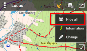 Temporary hide all points and tracks on the map