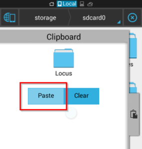 Paste Locus folder on internal storage