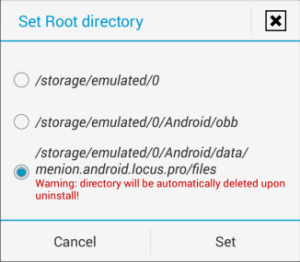 Move Locus root folder to the private SDcard folder
