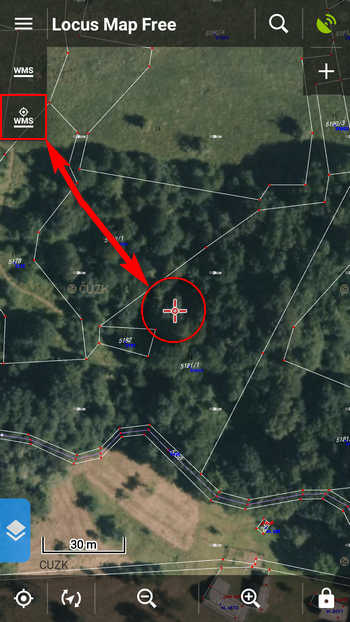 Katastrální a ortofoto mapa ČÚZK