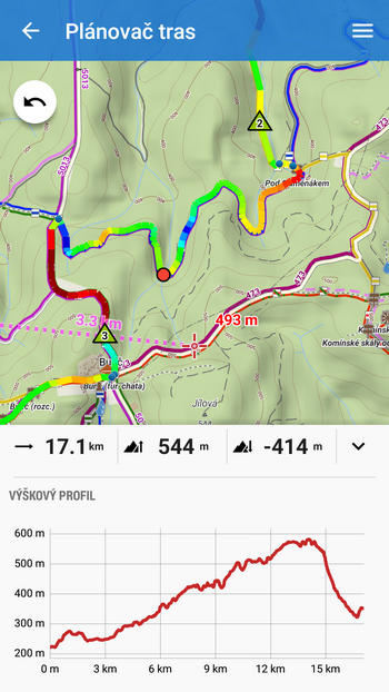 Elevation profile for easy and contextual route planning