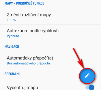 tlačítko nastavení předvoleb