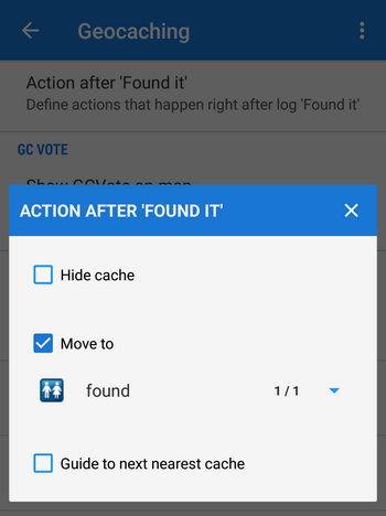 Actions after finding