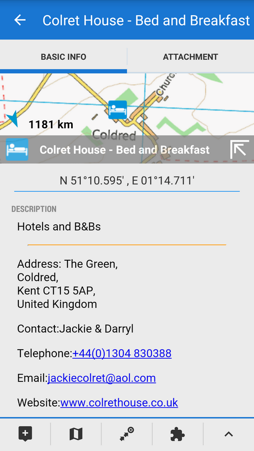 All points with tips for accommodation, eating or other services are well equipped with up-to-date contacts