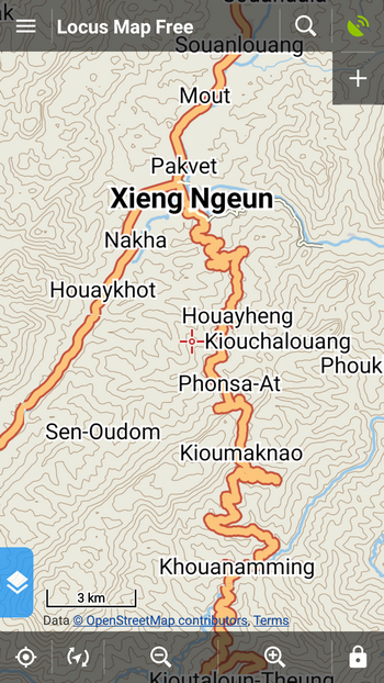 Laos mapa v angličtině