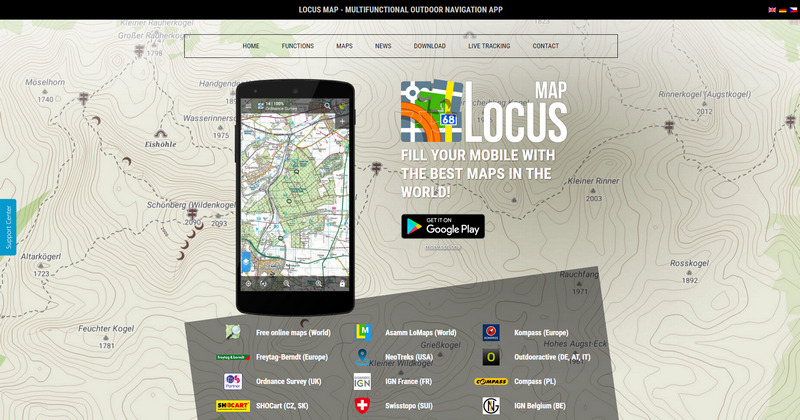 Locus Premium Maps page