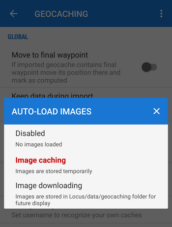 Three options of auto image loading