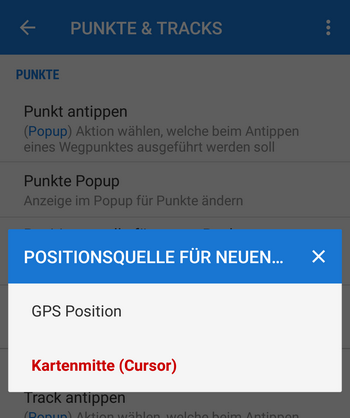 select default location of a new point