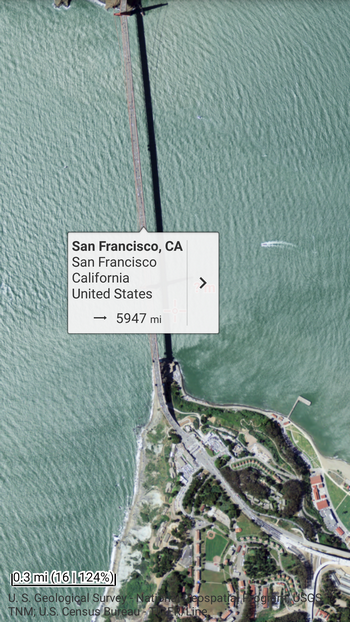 Most Golden Gate na ortofotomapě USGS