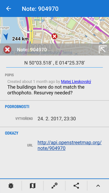 Detail OSM Poznámky