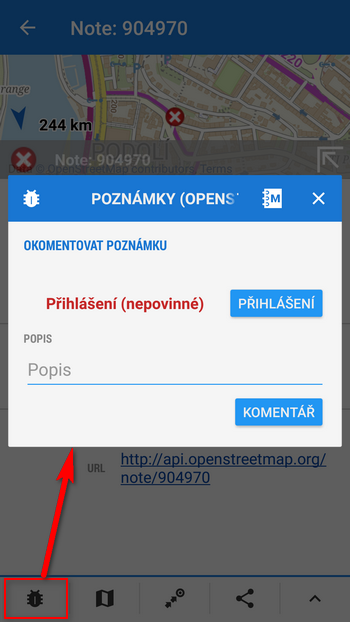 Vložte komentář k Poznámce