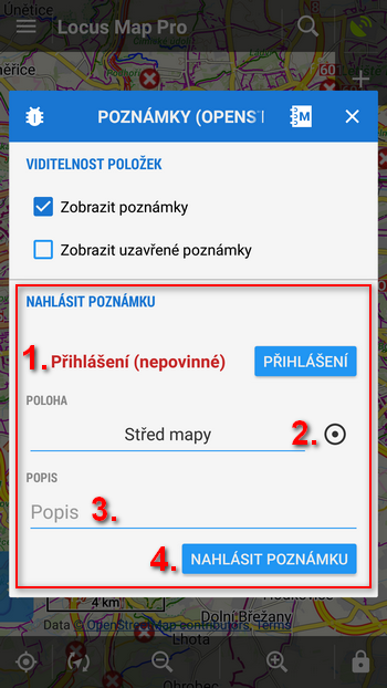 Přidejte vlastní OSM Poznámku